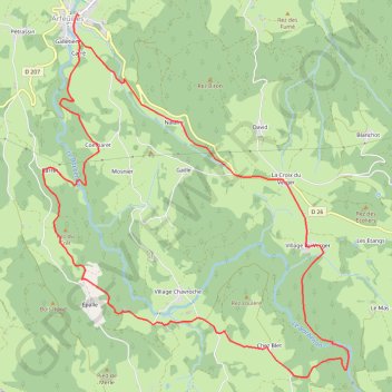 Trace GPS Cascade de la Pisserote, itinéraire, parcours