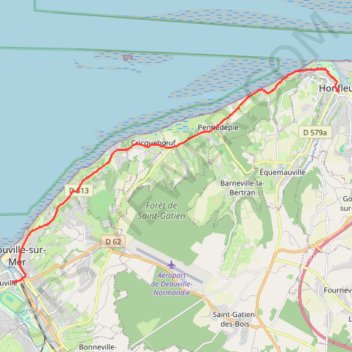 Trace GPS Honfleur to Deauville, itinéraire, parcours