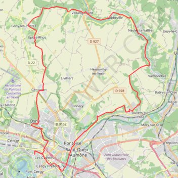 Trace GPS Cergy-Labbeville, itinéraire, parcours