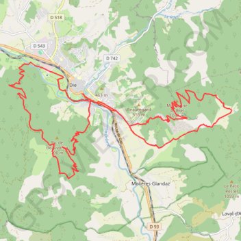 Trace GPS Sagatte Justin (Drôme), itinéraire, parcours