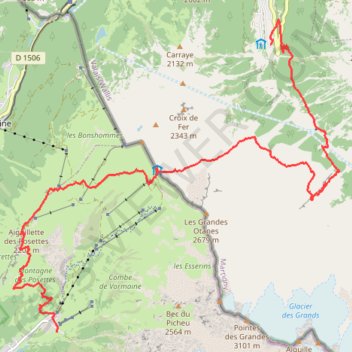 Trace GPS TMB-j8, du gîte du Peuty au Tour, itinéraire, parcours