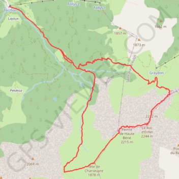 Trace GPS Une traversée du Roc d'Enfer depuis la Chèvrerie, itinéraire, parcours