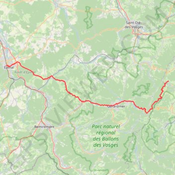 Trace GPS Col du Calvaire Epinal, itinéraire, parcours