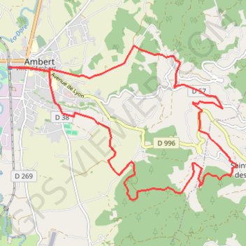 Trace GPS Pays d'Ambert - Richard de Bas, itinéraire, parcours