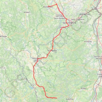 Trace GPS Montbrison à La Souche, itinéraire, parcours