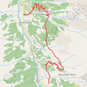 Trace GPS Rovenaud - Degioz, itinéraire, parcours