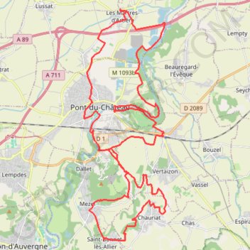 Trace GPS La Tonytruante - Pont-du-Château, itinéraire, parcours