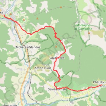 Trace GPS Grande Traversée des PréAlpes : Die - Châtillon-en-Diois, itinéraire, parcours