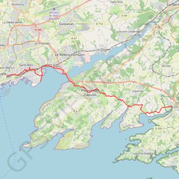 Trace GPS 37 de Brest à Daoulas, itinéraire, parcours