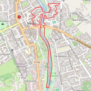 Trace GPS Nérac, une balade de la Garenne au château Henri IV - Pays d'Albret, itinéraire, parcours