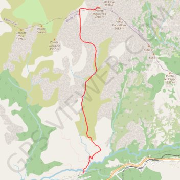 Trace GPS Pointe Migliarello, itinéraire, parcours