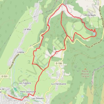Trace GPS [Itinéraire] Le Bec de l'Aigle et les Gorges du Bruyant, itinéraire, parcours