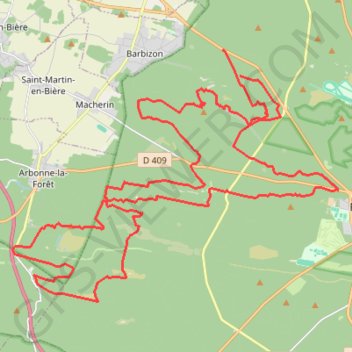 Trace GPS Gorges de Fontainebleau nord, itinéraire, parcours