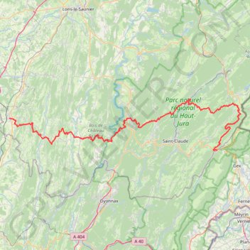 Trace GPS GR 9 - De Saint-Amour (Jura) à Mijoux (Ain), itinéraire, parcours