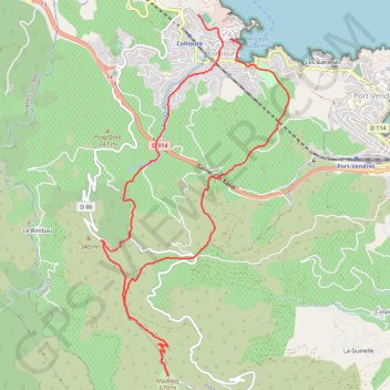 Trace GPS Collioure Madeloc, itinéraire, parcours