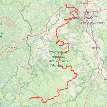 Trace GPS Jour 1 Auvergne Charroux à Salers, itinéraire, parcours