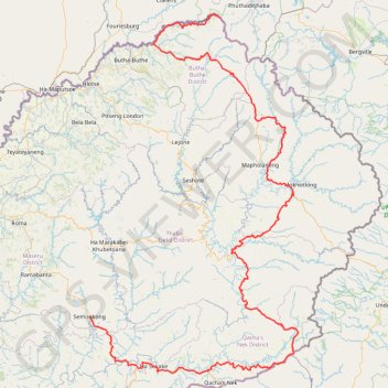 Trace GPS Lesotho - Semonkong, itinéraire, parcours
