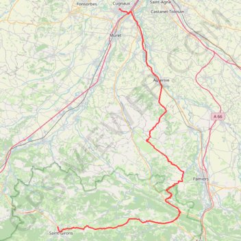 Trace GPS VT to St Lizier -127,2 km BRWEB, itinéraire, parcours