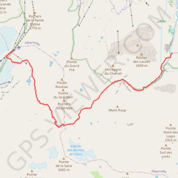 Trace GPS Couloir du Col de la Sana, itinéraire, parcours