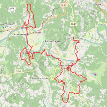 Trace GPS J6 Beynac-et-Cazenacc - Vitrac, itinéraire, parcours