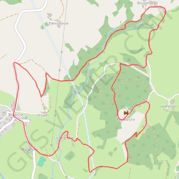 Trace GPS Randonnée à la Tour de Peyrebrune - Alrance, itinéraire, parcours