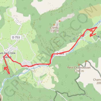 Trace GPS La Jarjatte - Lus La Croix Haute, itinéraire, parcours