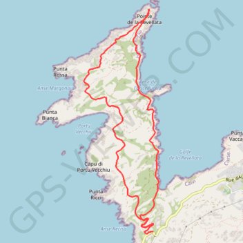 Trace GPS La Pointe De La Revellata, itinéraire, parcours