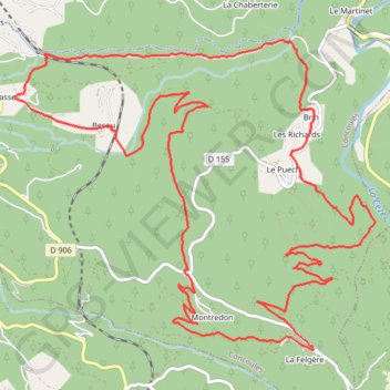 Trace GPS Le sentier des Beaumes - Concoules, itinéraire, parcours