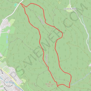 Trace GPS Guebwiller - Circuit du Dreibannstein, itinéraire, parcours