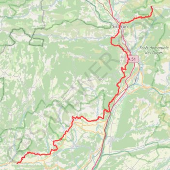 Trace GPS GR653D Randonnée de Saint Geniez à CéreSainte (Alpes de Haute-Provence), itinéraire, parcours