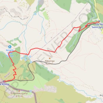 Trace GPS La Rhune col de Saint-Ignace, itinéraire, parcours