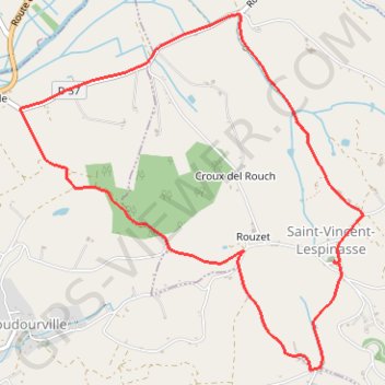 Trace GPS Circuit du Moulin à Poivre - Saint-Vincent-Lespinasse, itinéraire, parcours