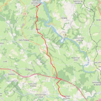 Trace GPS Saint-Maurice-sur-Loire - Pommiers-en-Forez, itinéraire, parcours