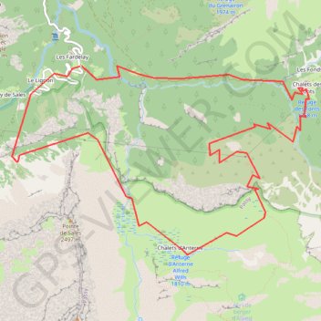 Trace GPS Vallée du Giffre, Les Fardelay, les refuges Wills et des Fonds, itinéraire, parcours