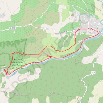 Trace GPS Les Gorges du Gardon depuis Collias jusqu'à la Chapelle Saint-Vérédème, itinéraire, parcours
