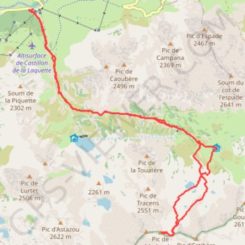 Trace GPS Ascension du pic de Madamète (Hautes-Pyrénées), itinéraire, parcours