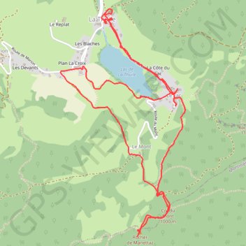 Trace GPS Tour du lac de La Thuile - Rocher du Manettaz, itinéraire, parcours