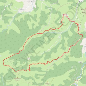 Trace GPS Pic de Salhagagne depuis Etchebar, itinéraire, parcours