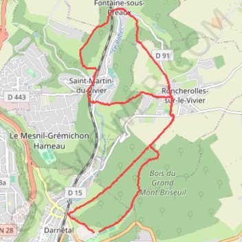 Trace GPS Randonnée Stade des violettes à Darnétal, itinéraire, parcours