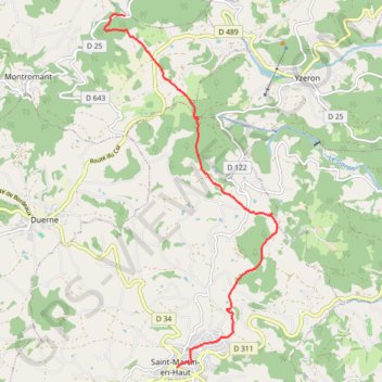 Trace GPS Autour de Saint Martin en Haut, itinéraire, parcours