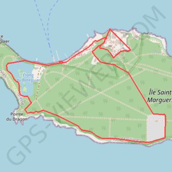 Trace GPS Île Sainte-Marguerite, itinéraire, parcours