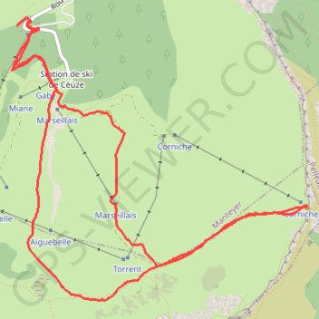 Trace GPS Ceuse par le sommet des Marseillais, itinéraire, parcours
