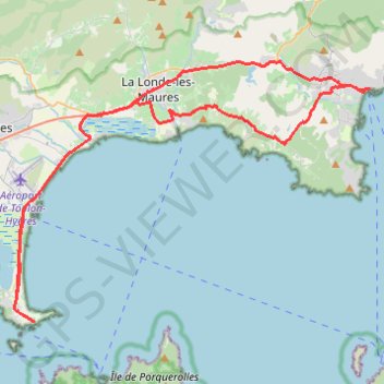 Trace GPS Presqu'île de Giens-Le Lavandou, itinéraire, parcours