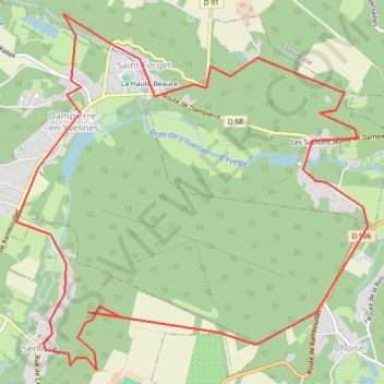 Trace GPS Du coté de Dampierre en Yveline, itinéraire, parcours
