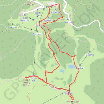 Trace GPS Tuc de l'Étang et Pic d'Escales, itinéraire, parcours