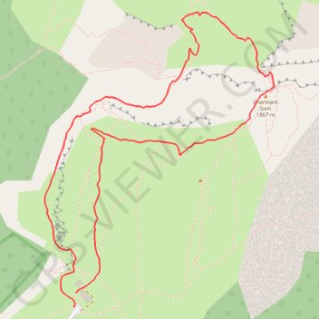 Trace GPS Charmant Som en boucle depuis les Chalets (Chartreuse), itinéraire, parcours