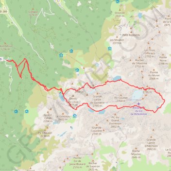 Trace GPS Grand Tour de Freydane, Tour du Grand Pic de Belledonne, itinéraire, parcours