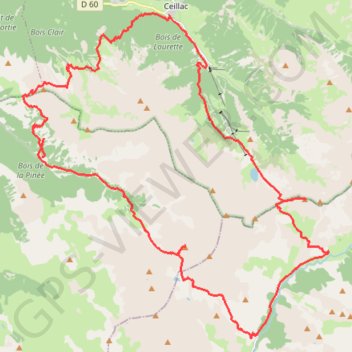 Trace GPS Tour de la Font Sancte par les cols des Houerts, de Girardin et du Pic d'Escreins, itinéraire, parcours