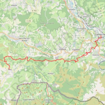 Trace GPS De Cambo-les-Bains à Sare, itinéraire, parcours