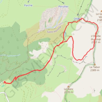 Trace GPS L'Oreille du Loup, itinéraire, parcours